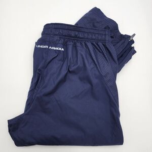 UNDER‎ ARMOUR FITTED NAVY BLUE 100% POLYESTER TRACK PANTS MENS SIZE M